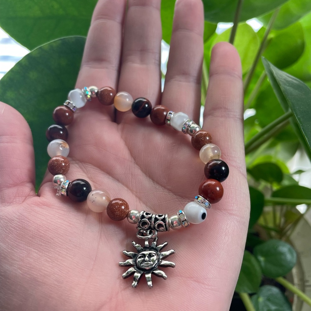Goldstone Evil Eye Bracelet